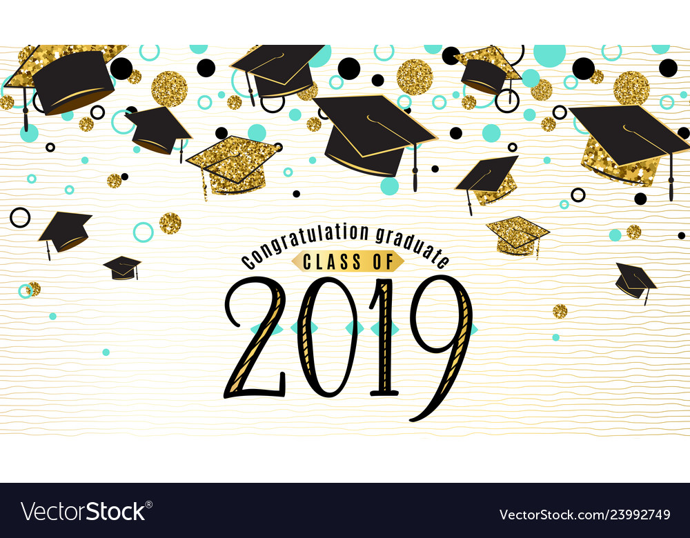 Graduation Background Class With Graduate Vector Image
