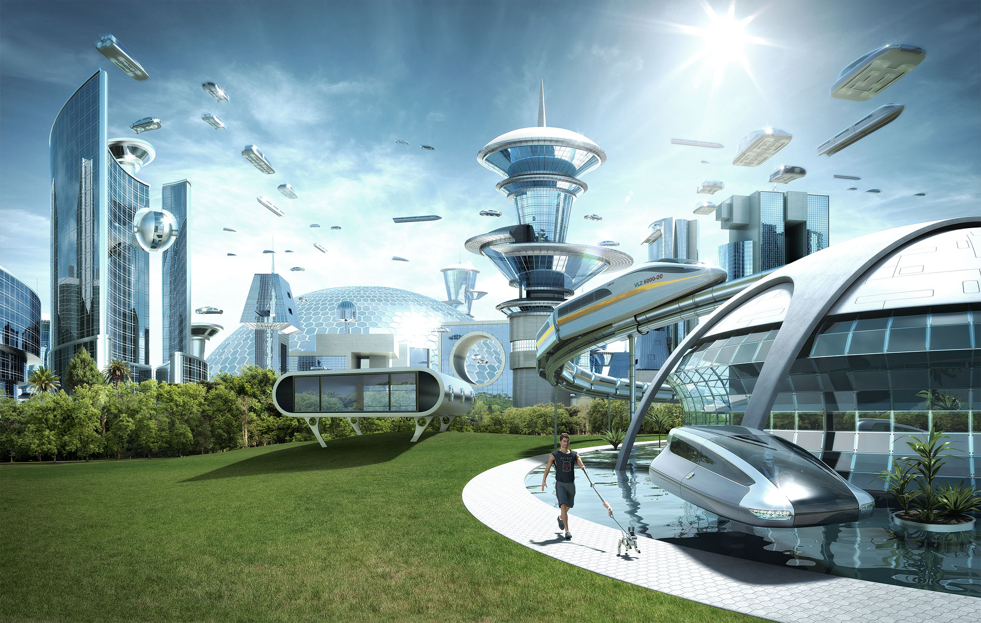 Futuristic Sci Fi City Cities Wallpaper Background