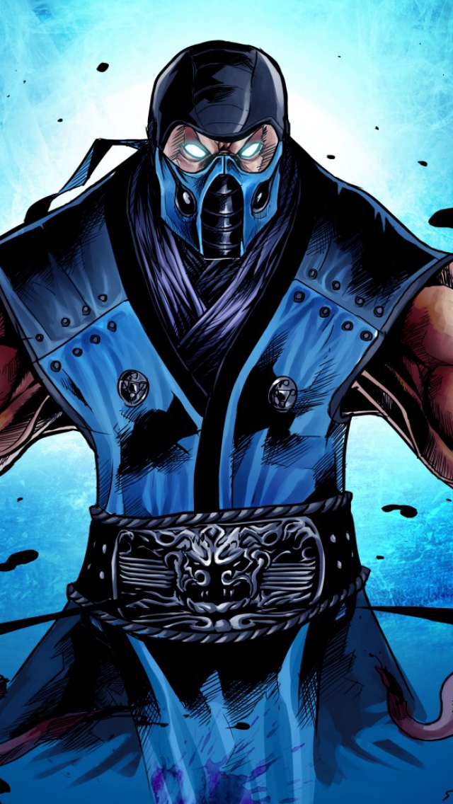 Wallpaper Mortal Kombat Sub Zero Ninja Art iPhone