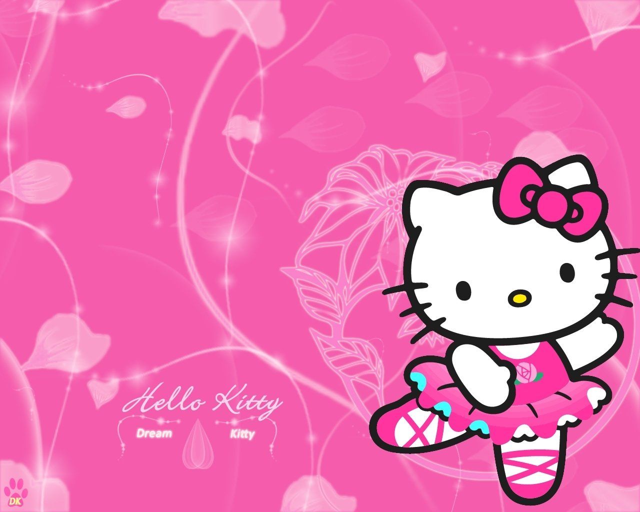 Choáng ngợp trước những hình nền Hello Kitty màu hồng đáng yêu, cho bạn cảm giác như đang được sống trong một thế giới thần tiên.