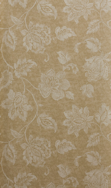 Traditional Tan Floral Wallpaper Bolt By