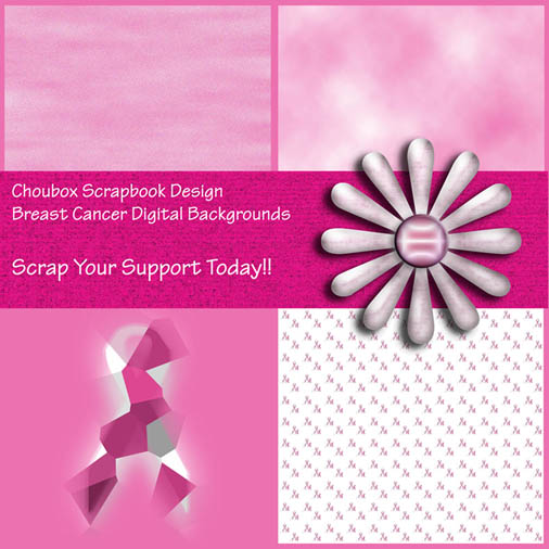 Breast Cancer Digital Background Five Sheets Of X