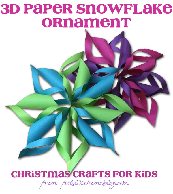 3D Paper Snowflakes Christmas Crafts for Kids