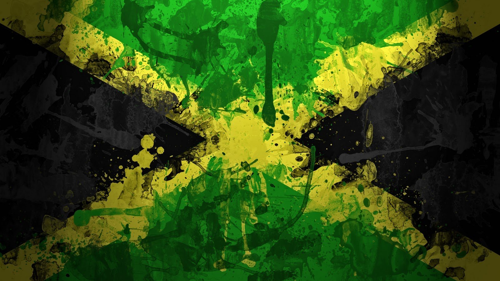 Jamaican Flag Wallpaper Color Splash For