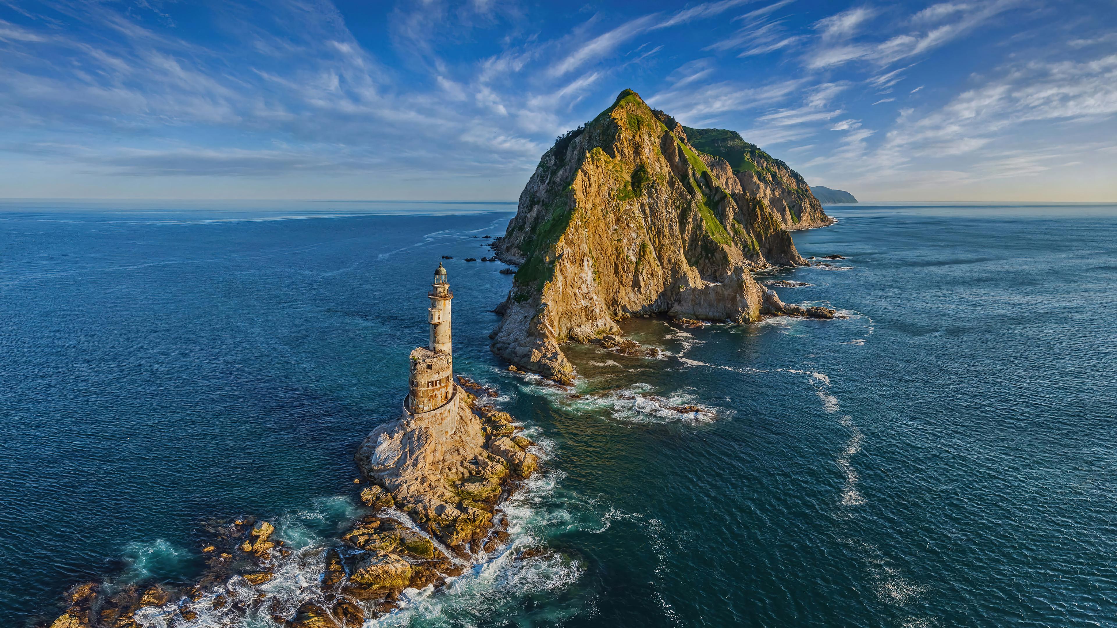 Cape Aniva Lighthouse Russia Island Scenery Wallpaper iPhone Phone