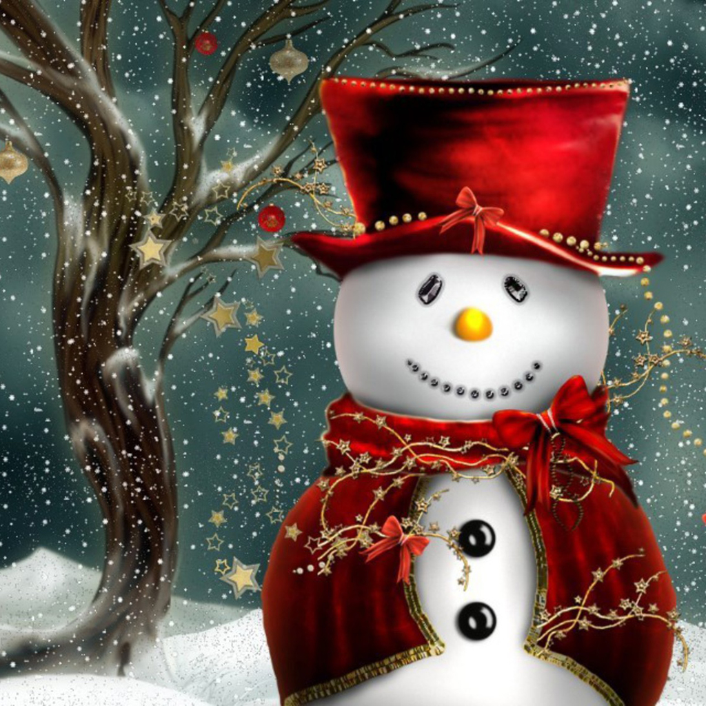 iPad Wallpaper Christmas Snowman Mini