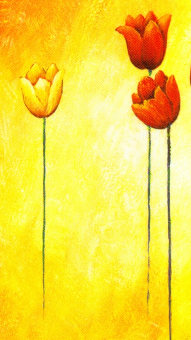 Hand Drawn Tulips Wallpaper iPhone