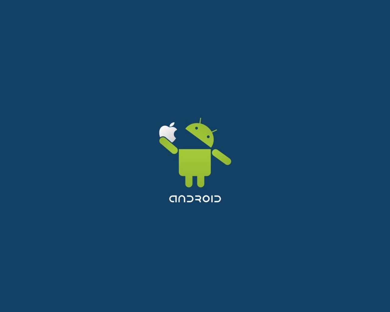 Android Eating Apple Logo HD Wallpaper Background For Mobile And Pc