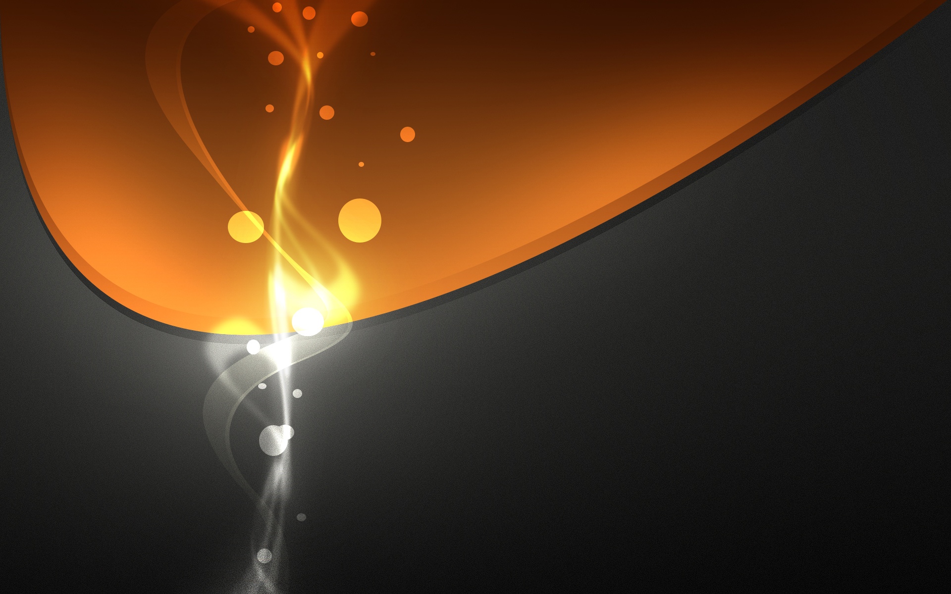 Orange waves lights up bubbles Background Wallpaper for PowerPoint