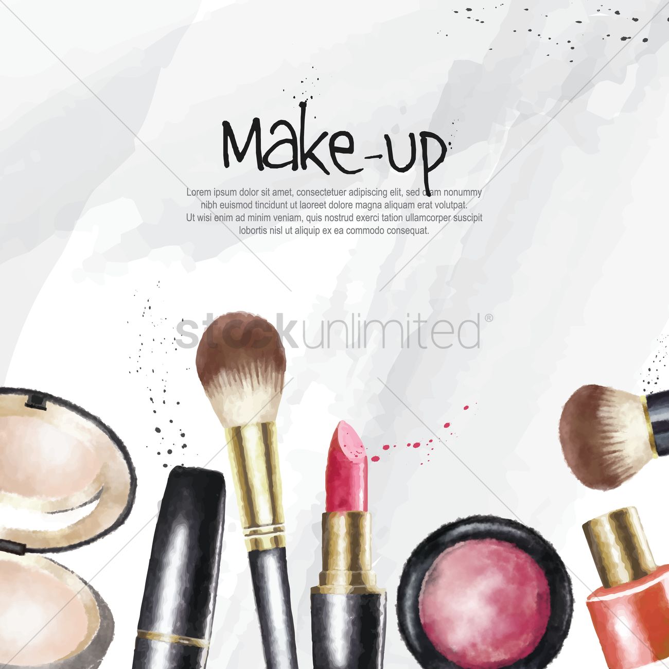 Make Up Cosmetics Wallpaper Vector Image Stockunlimited