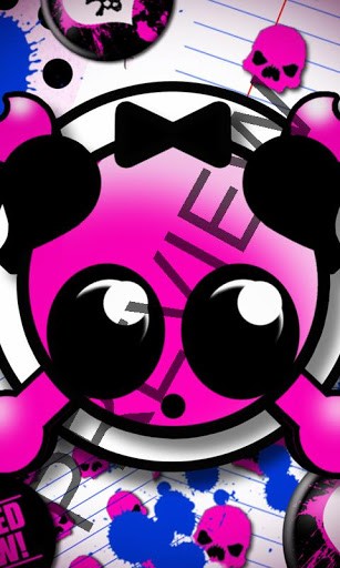 Pink And Black Graffiti Skull Wallpaper Android Background