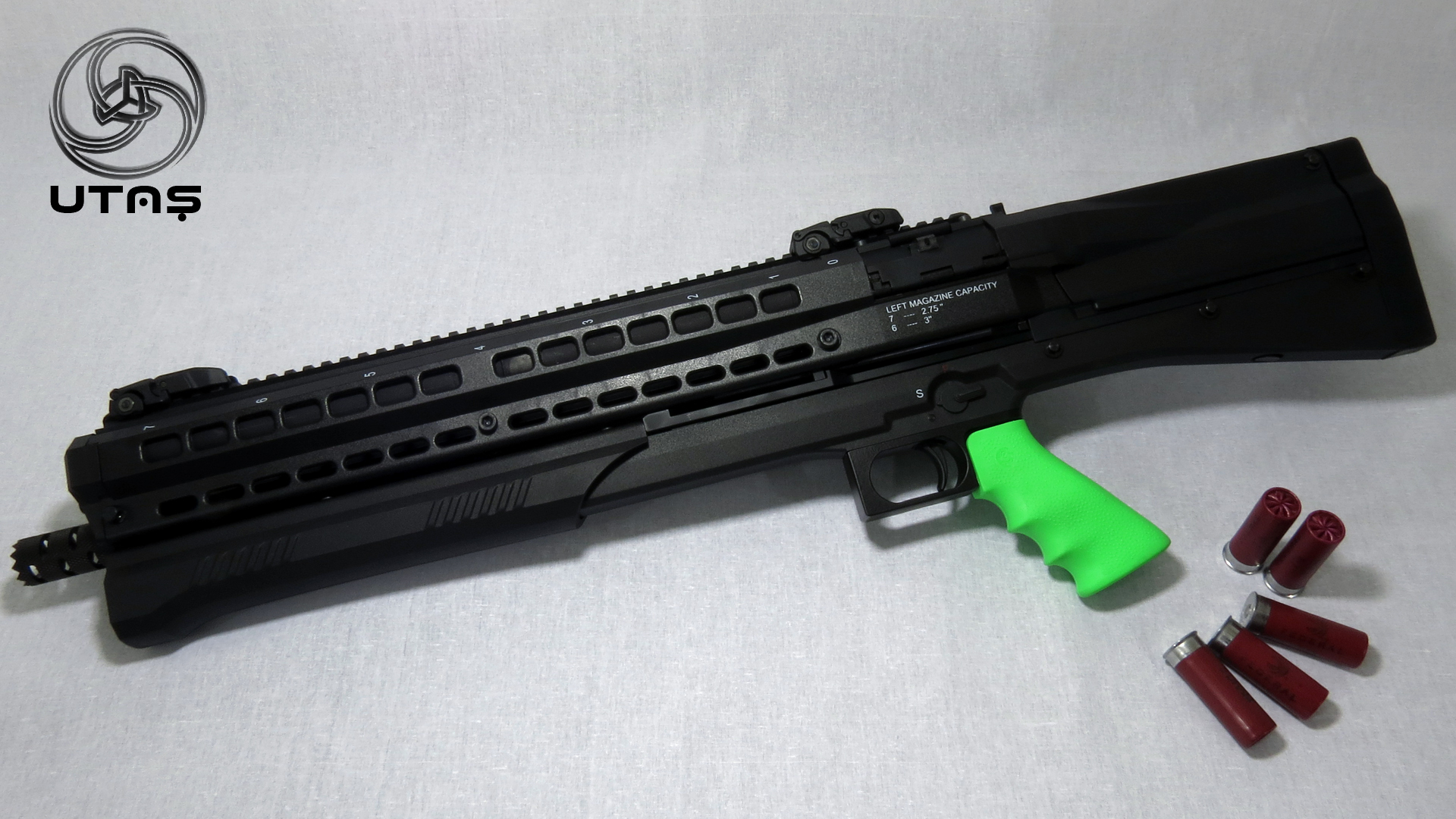 Weapons Utas Uts Tactical Shotgun Hogue Grip Green Firearm
