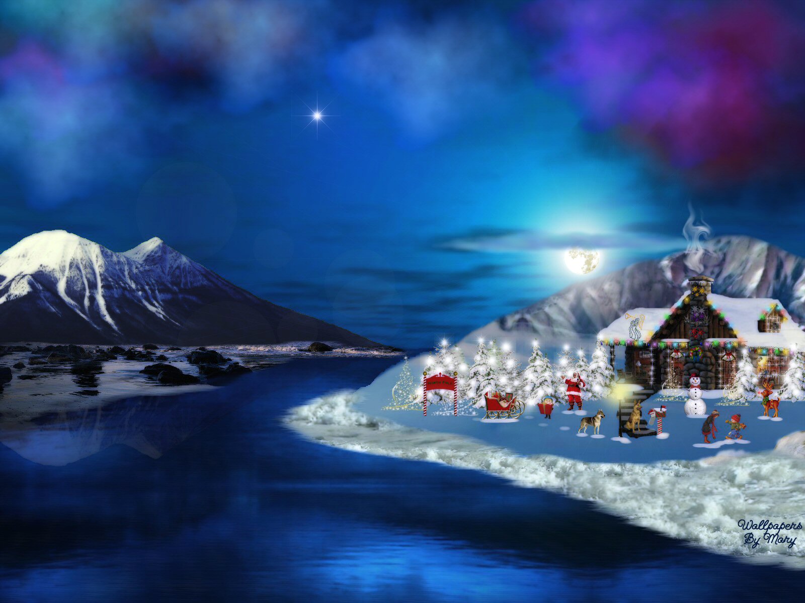 Christmas In The Mountains Wallpaper