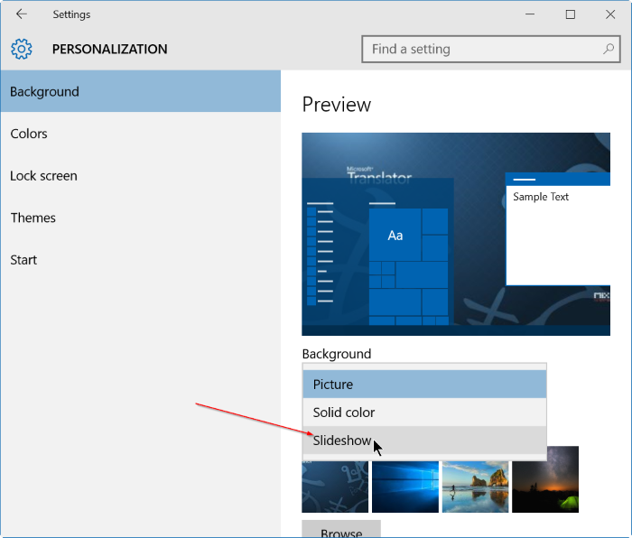 Mengaktifkan Dan Mengkonfigurasi Slideshow Background Di Windows