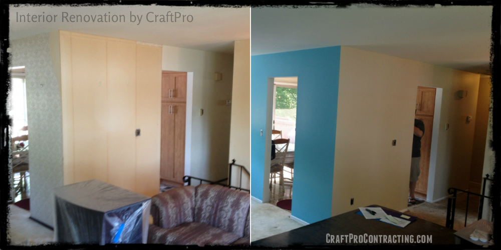 Before And After Wallpaper Removal Wall Sealing Priming Skim Coat