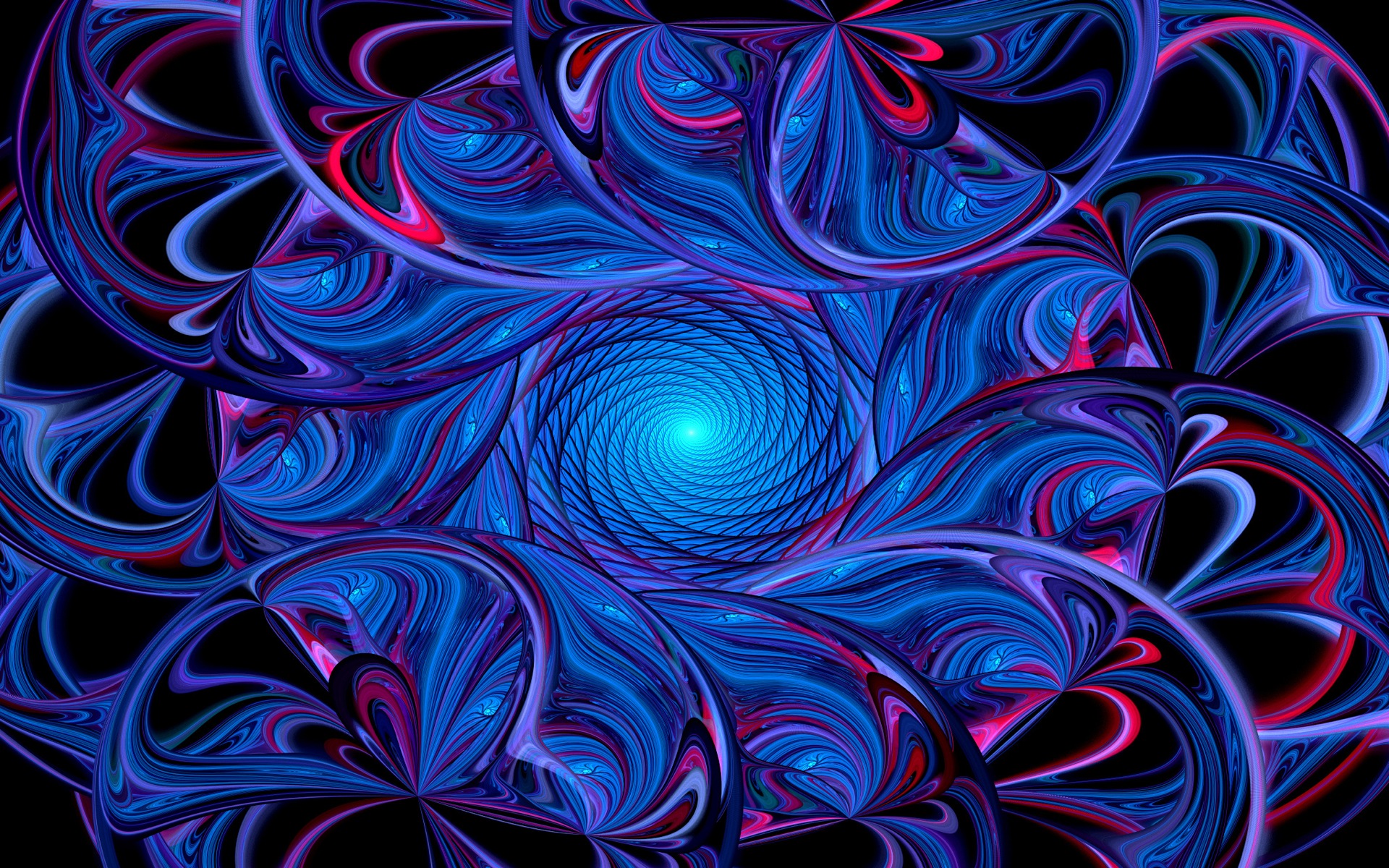 Blue Red Swirls Wallpaper