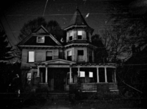 Haunted House Gif Tumblr Black and white animated gif 500x372