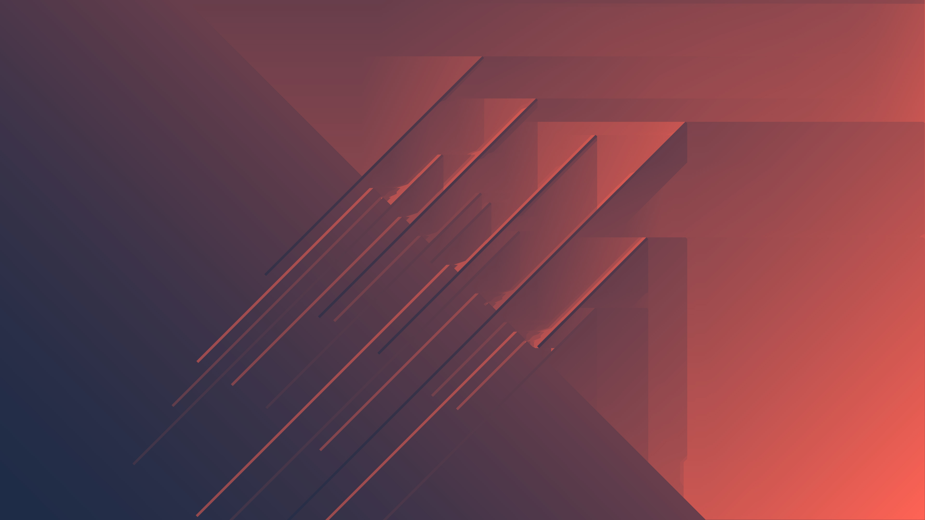 Abstract 4k wallpaper with reddish background and geometric dark lines creating a sense of depth and movement