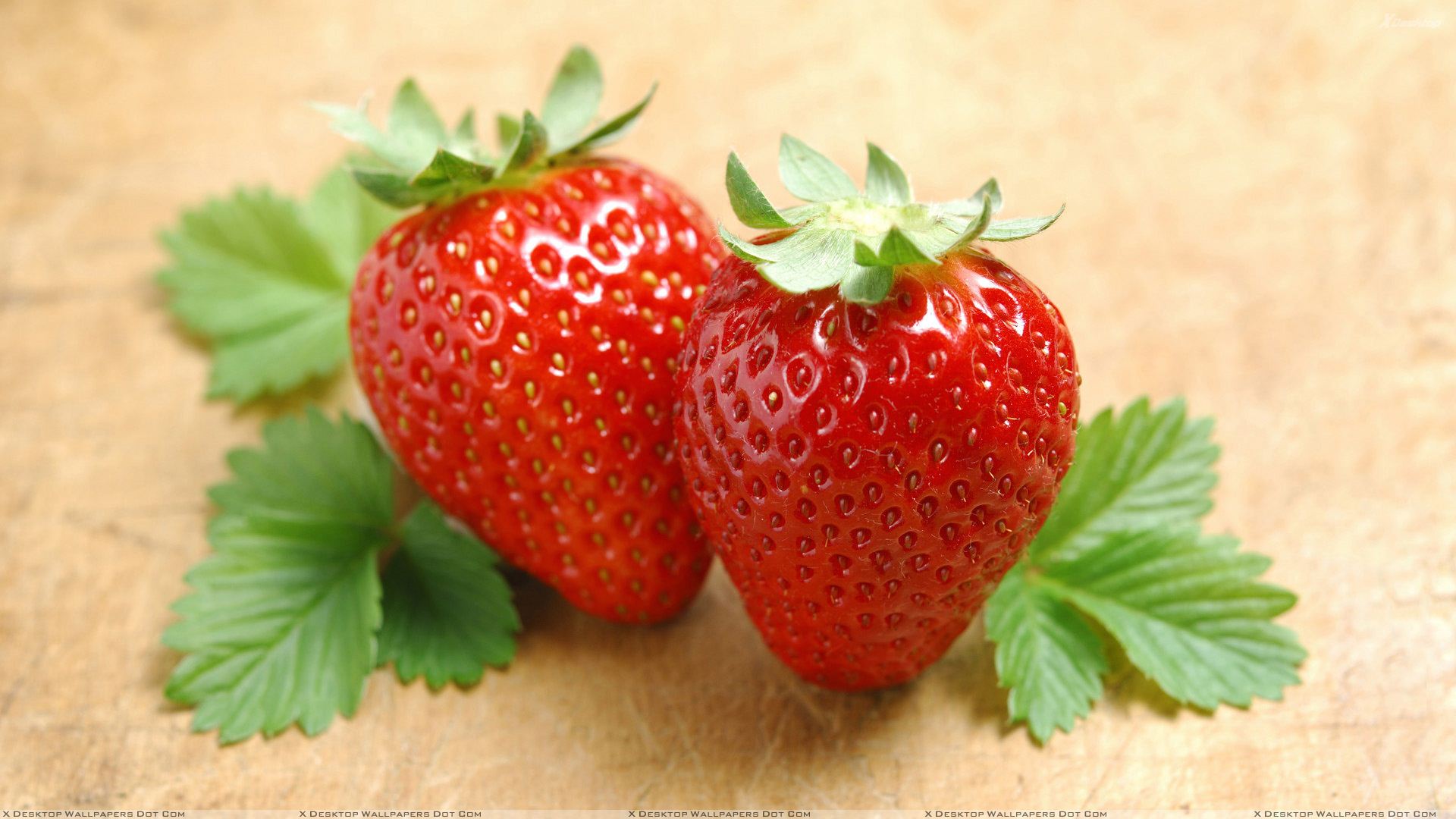 Pair Of Fresh Strawberry Wallpaper