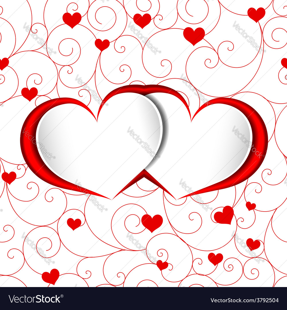 St Valentine Heart Shape Red Love Background Vector Image