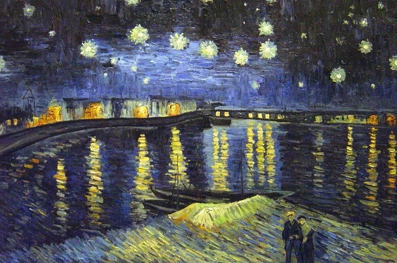 Wall Oilpainting Starry Night Over The Rhone Oil Painting