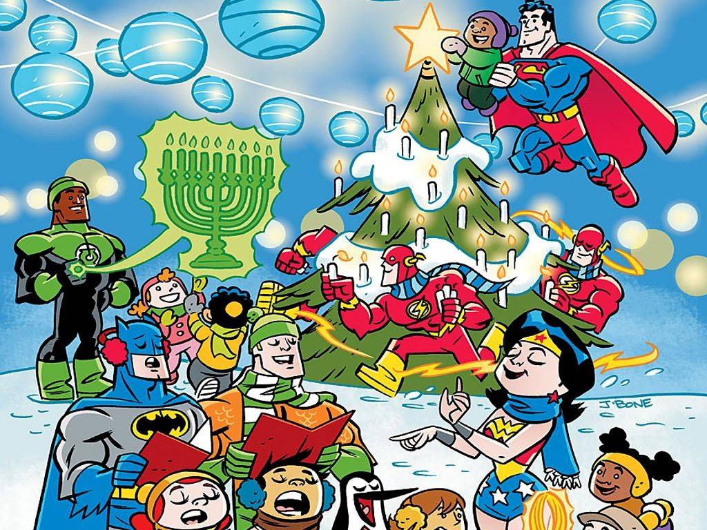 Superheroes Christmas Wallpaper