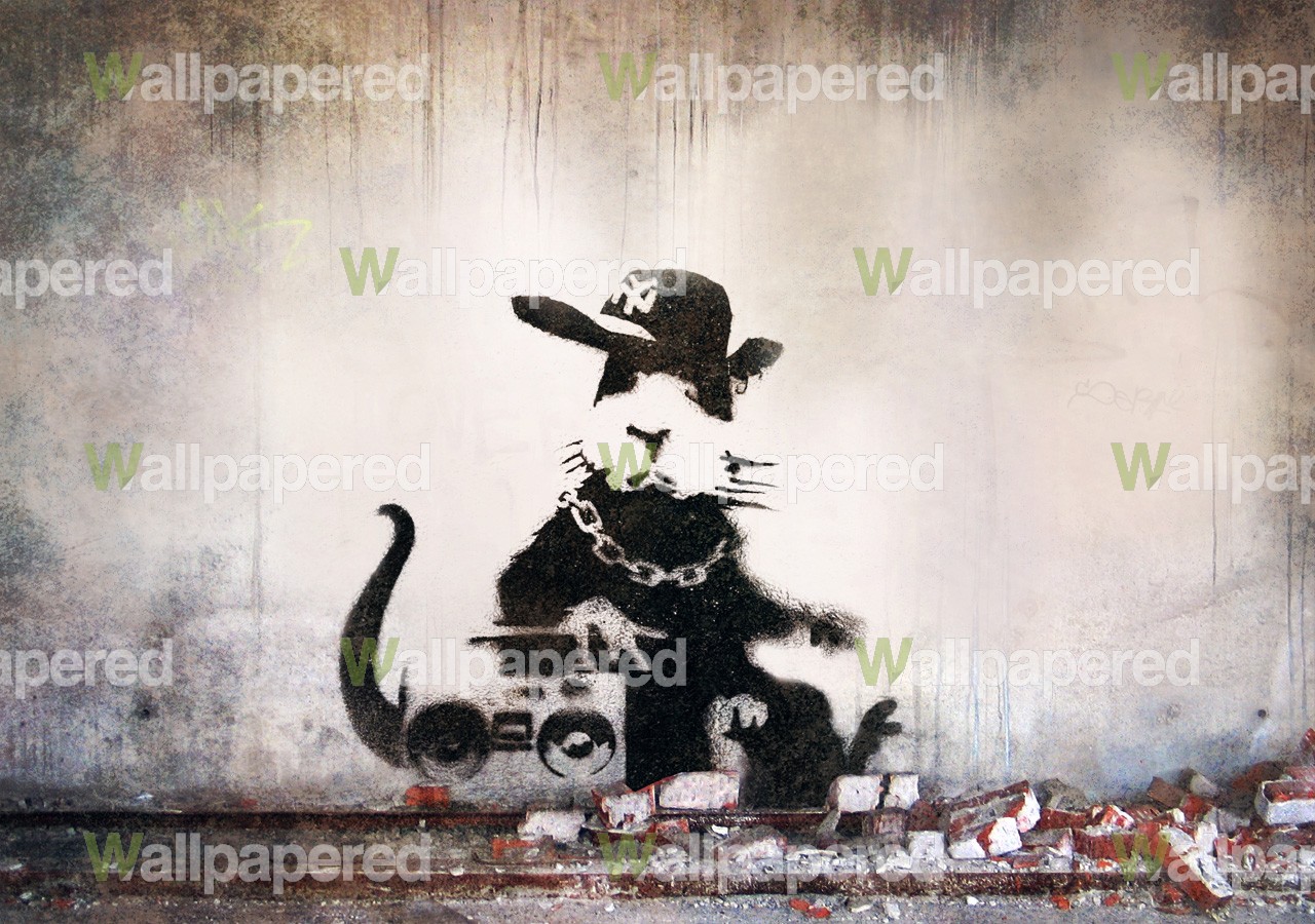 Banksy Rapping Rat Wall Mural S Art Print
