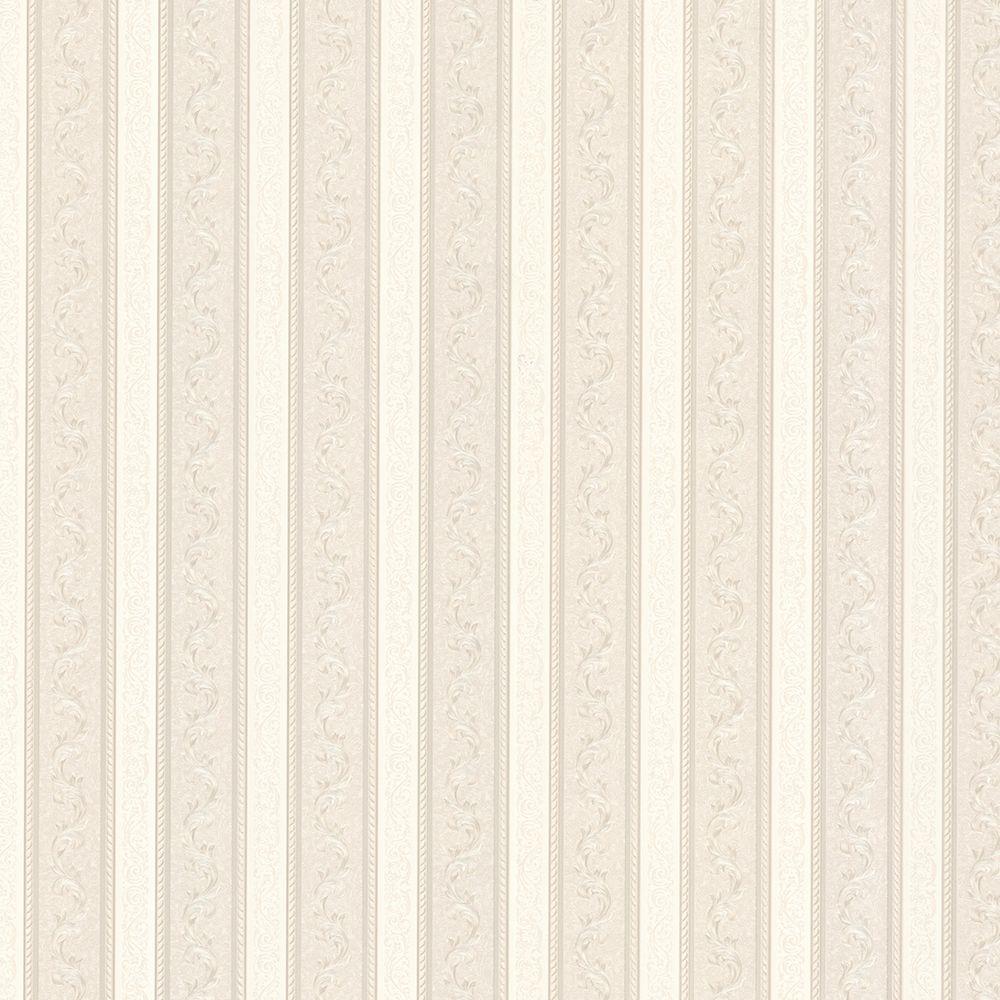 Mirage Kendra Neutral Scrolling Stripe Wallpaper The