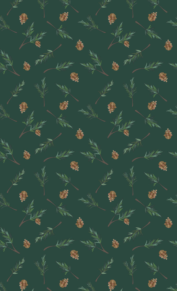 Pine Cone Green Wallpaper Cute Winter Aesthetic Idea