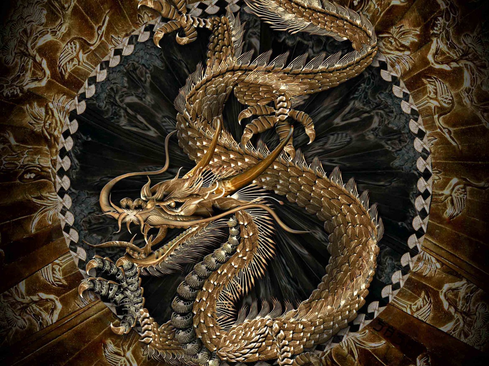 Fantasy Art Dragons Asian Oriental Wallpaper