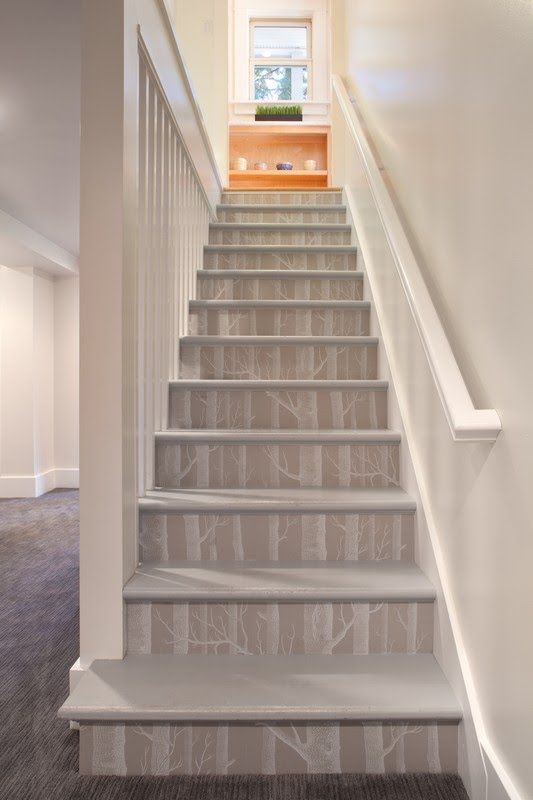 Wallpaper On Stairs Cole Sons Woods White Taupe