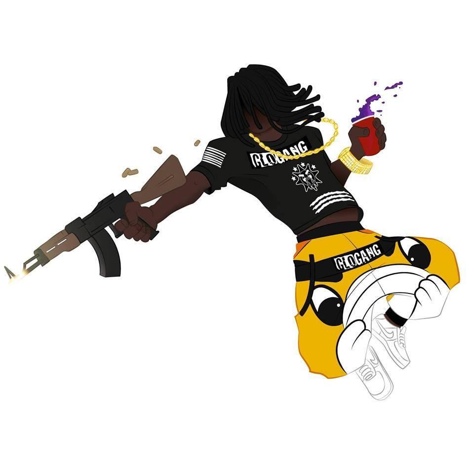 Download Chief Keef in his expressive Bang Artwork Wallpaper