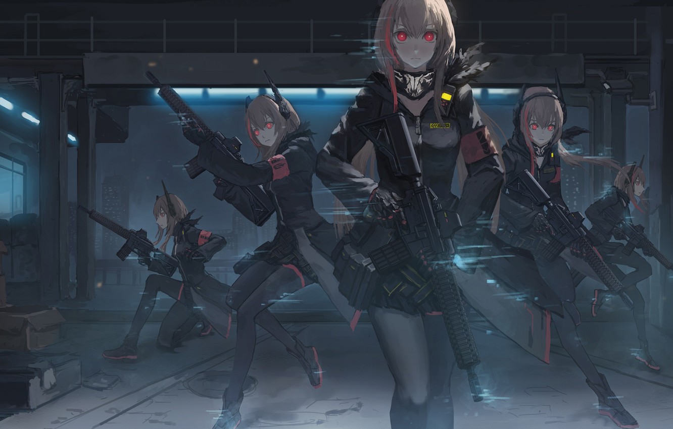 Wallpaper Night Weapons Girls Anime Frontline Image For