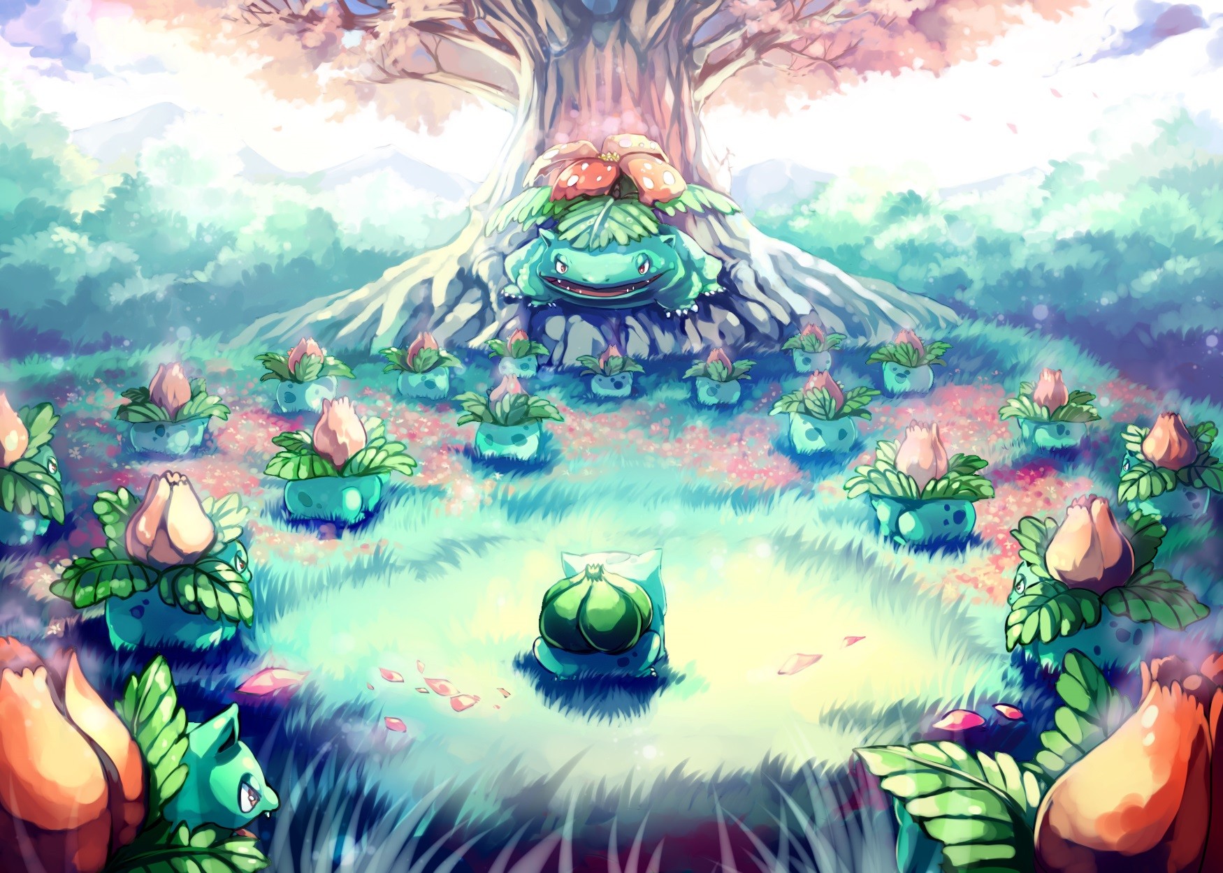 Nintendo Pokemon Landscapes Bulbasaur Venusaur Ivysaur