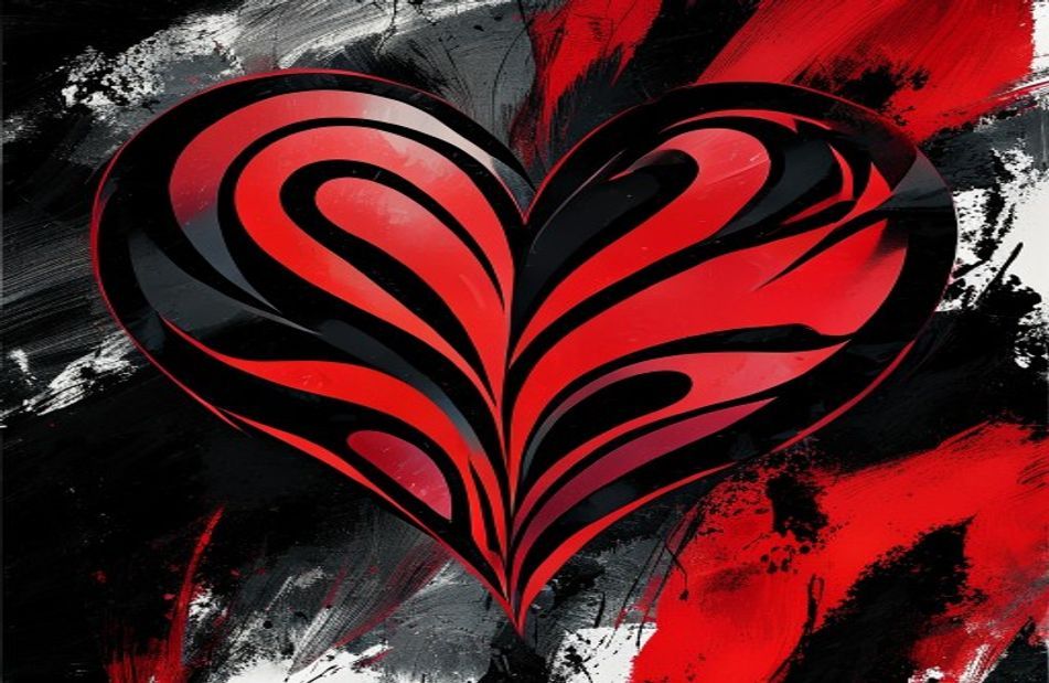Red And Black Heart Wallpaper