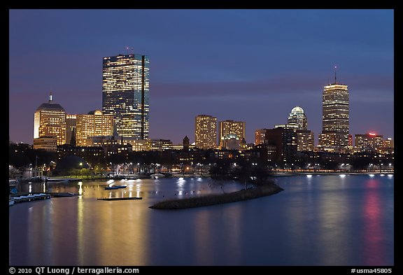 Boston Skyline Wallpaper Night At
