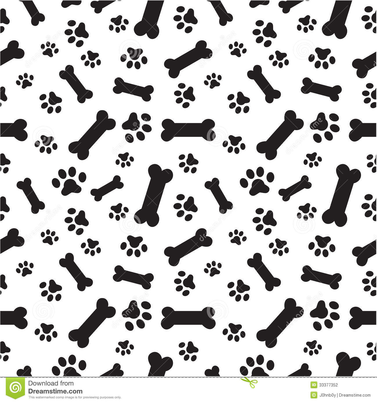 Dog Bones Clipart And Paws Pattern
