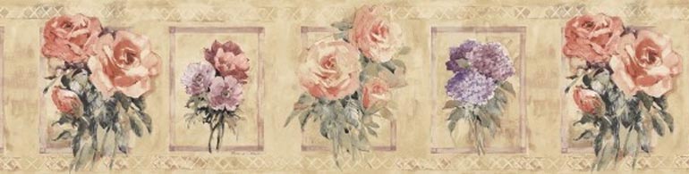 Kitchen Victorian Rose Roses Wallpaper Border Sp76486