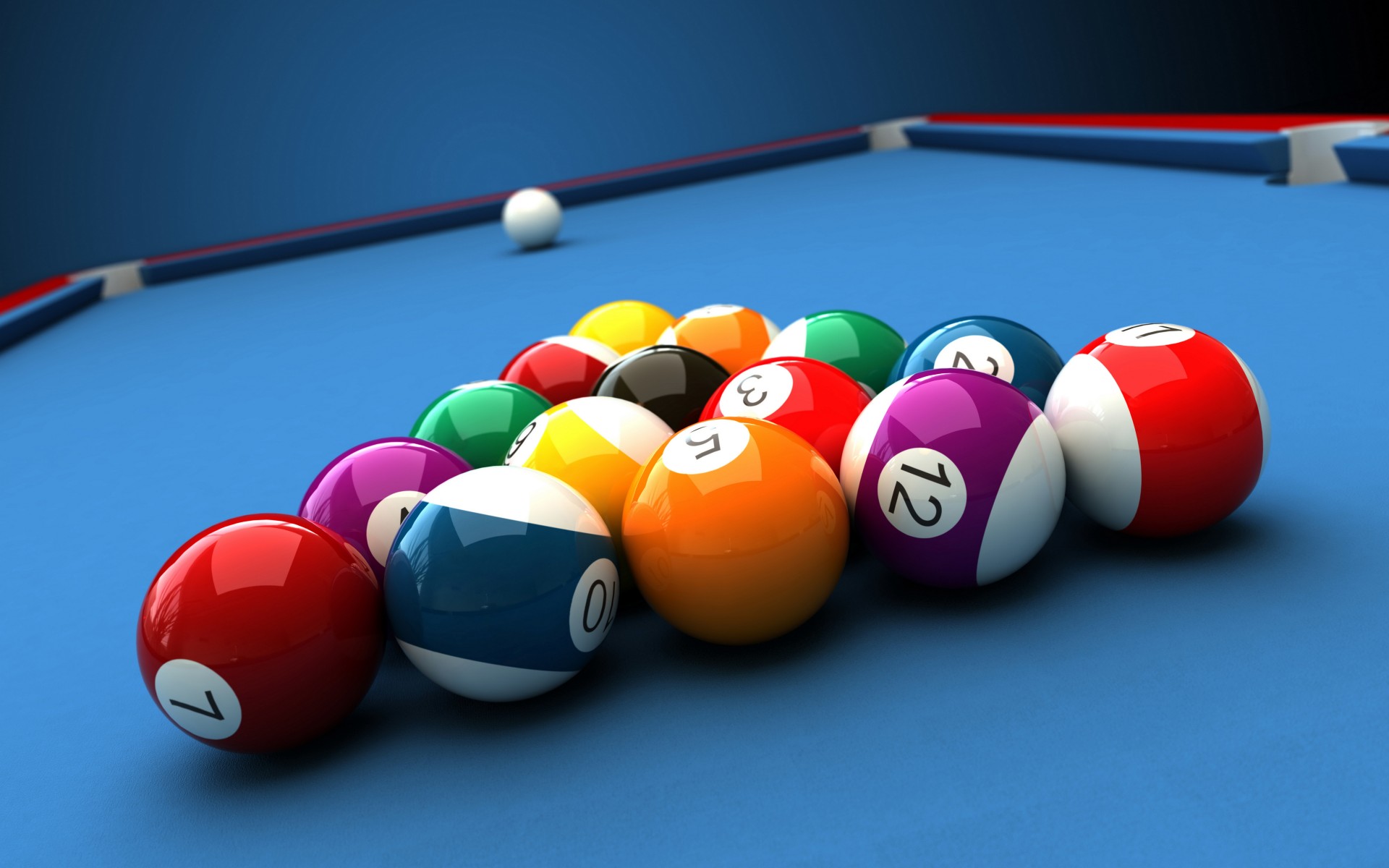 Billiard Table And Balls HD Wallpaper