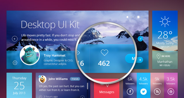 Flat Desktop Psd Ui Kit Mobile Apps Pixeden