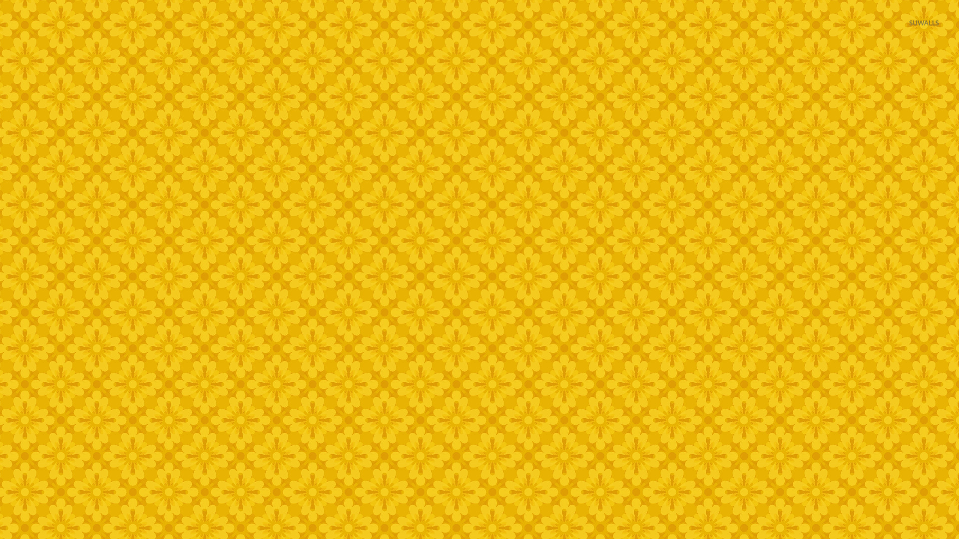 Yellow Floral Pattern Wallpaper Abstract