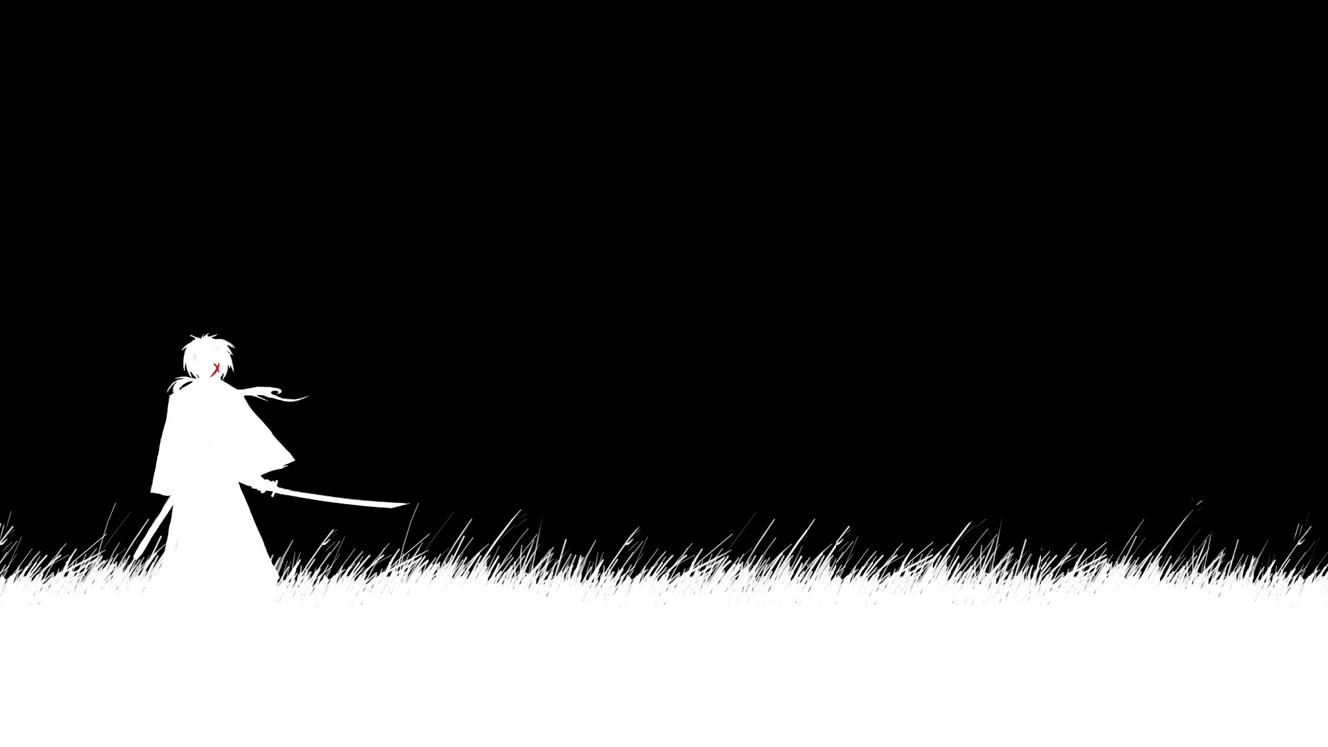 Wallpaper Samurai Space Black and White Silhouette Illustration  Background  Download Free Image