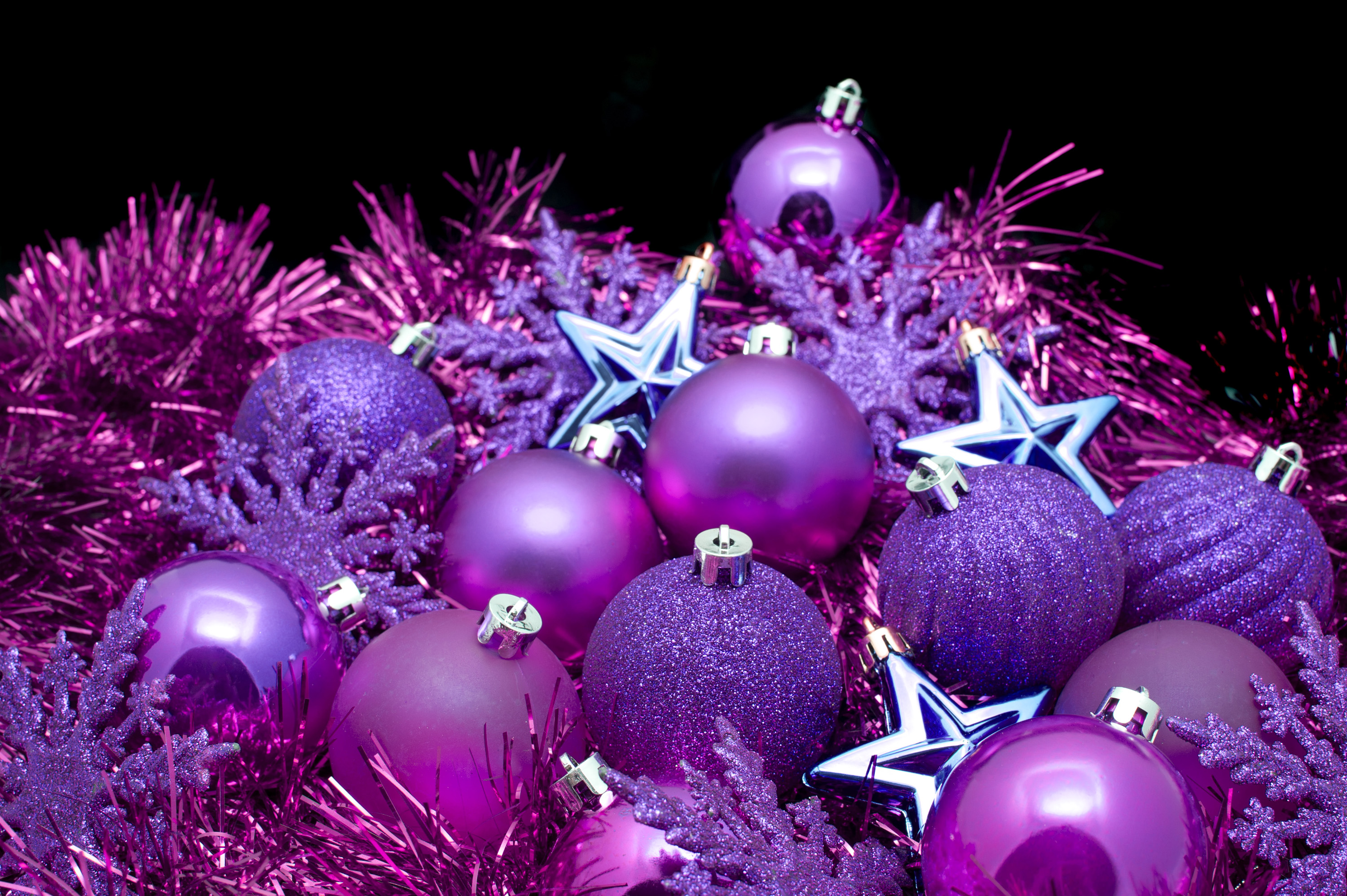 Photo Of Purple Christmas Decorations Image