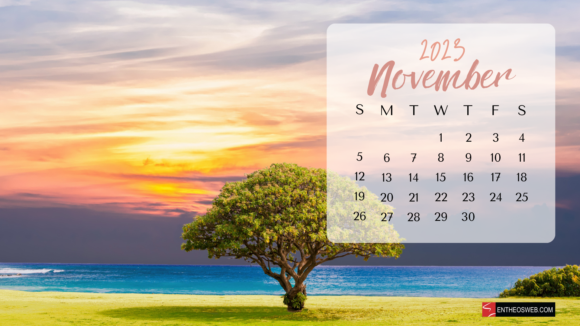 November Calendar Desktop Wallpaper EntheosWeb