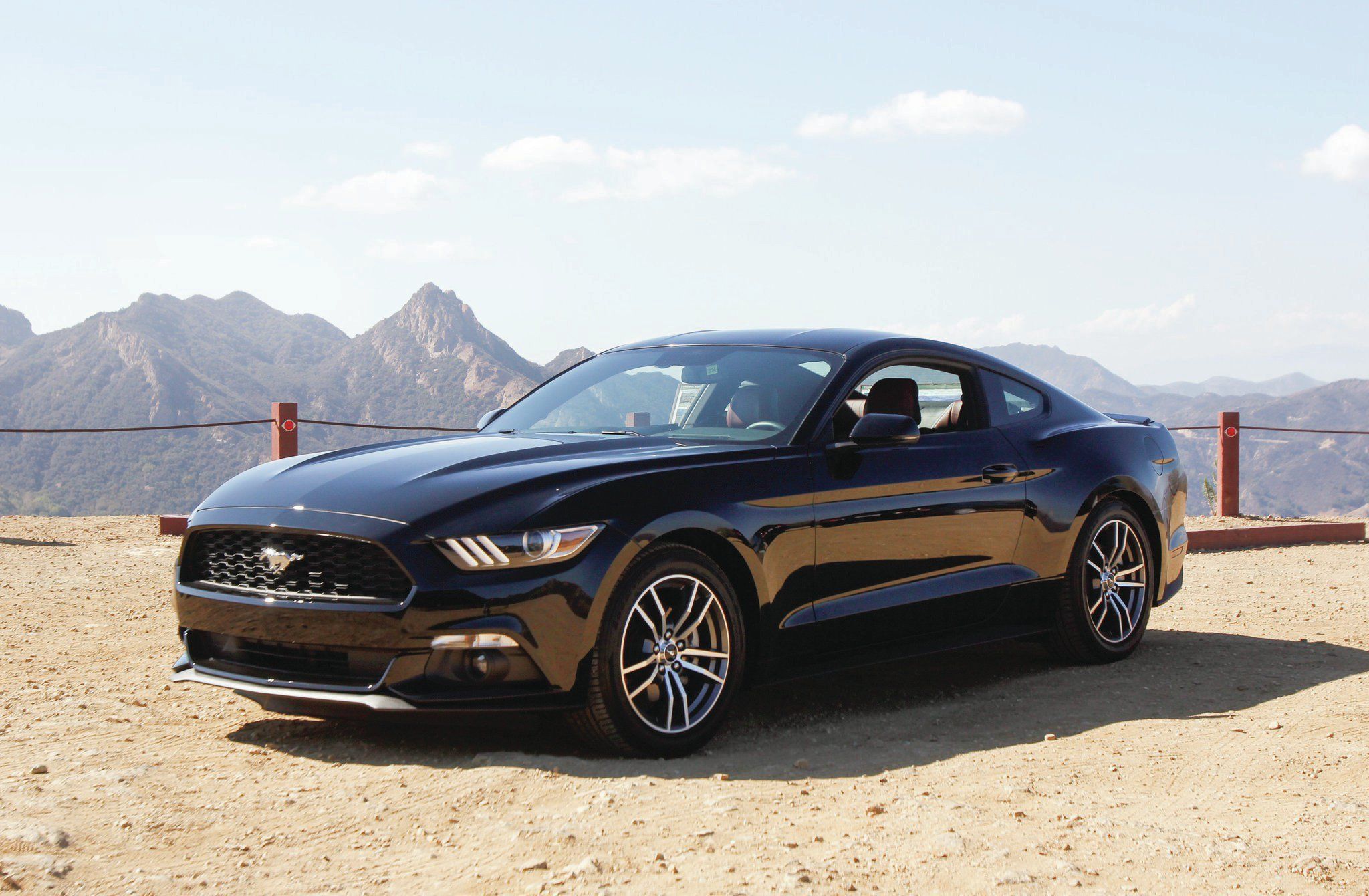 Ford Mustang Black Widescreen Background Wallpaper