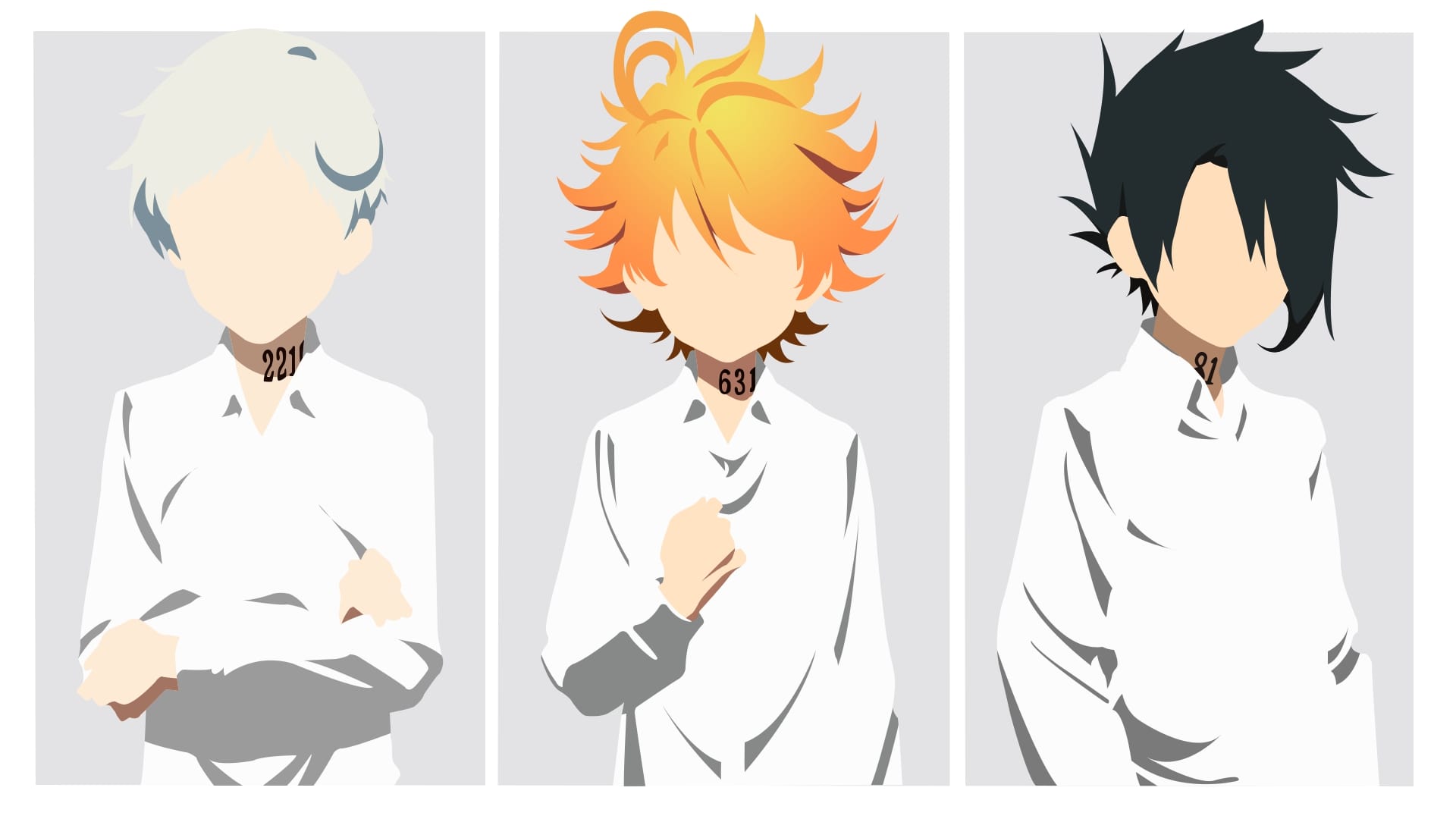 Wallpaper Of Emma Norman Ray The Promised Neverland