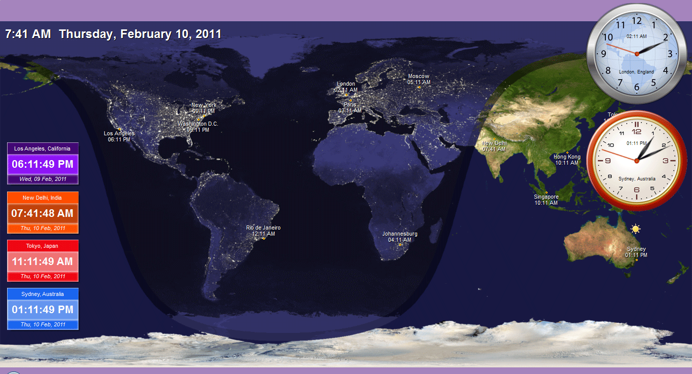 windows 10 desktop world clock