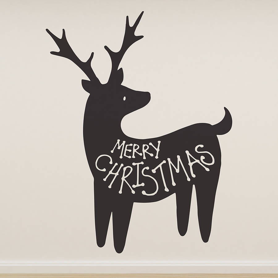 Merry Christmas Reindeer Wall Sticker From Oakdene Designs Made By