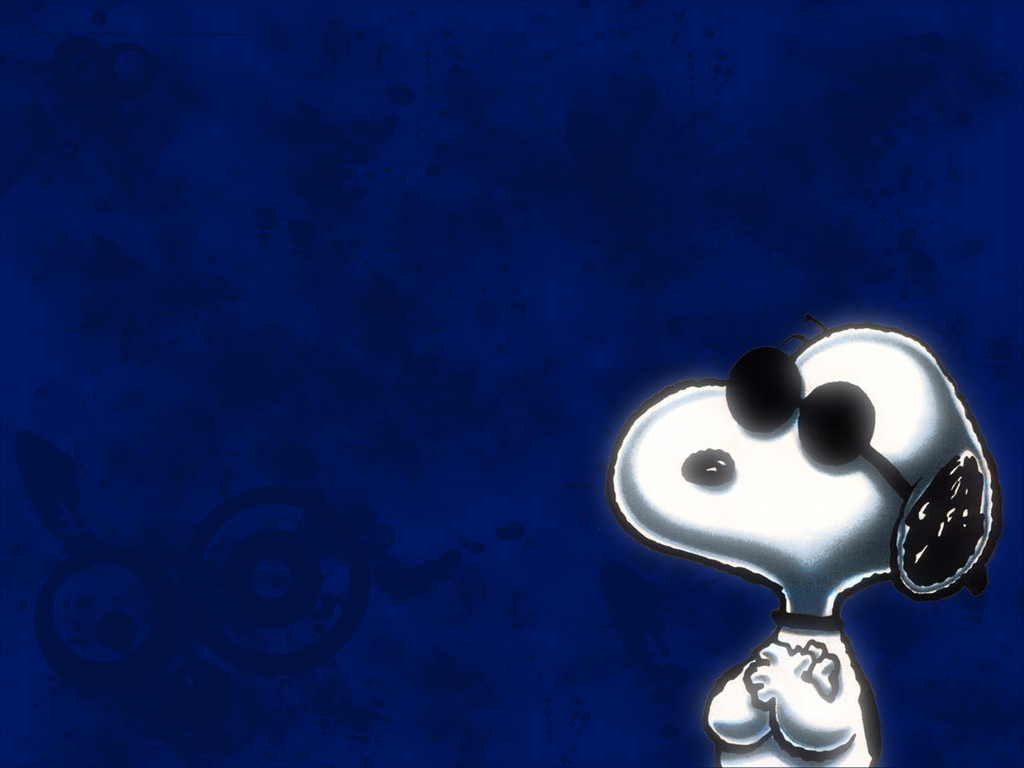 Cool Snoopy with Sunglasses on Dark Blue Background