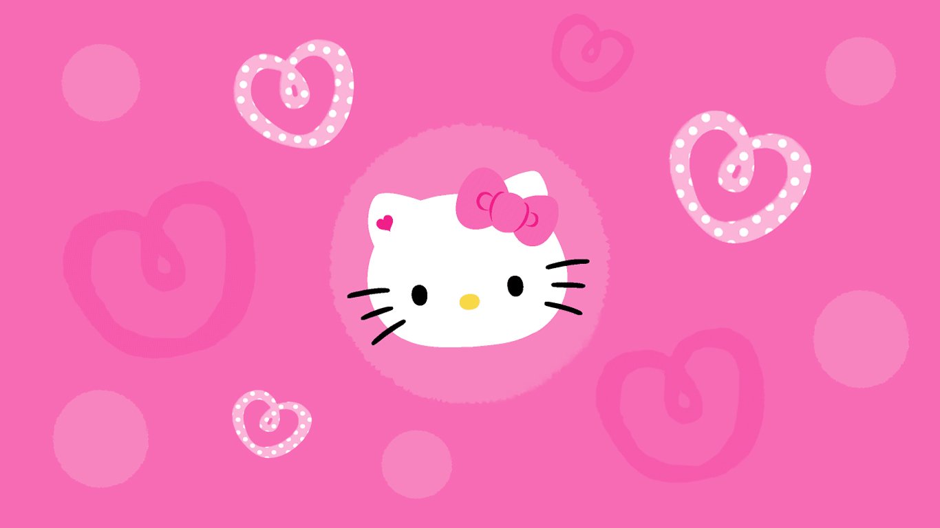 Download Hello Kitty Pink Wallpaper 1366x768 Full HD Wallpapers